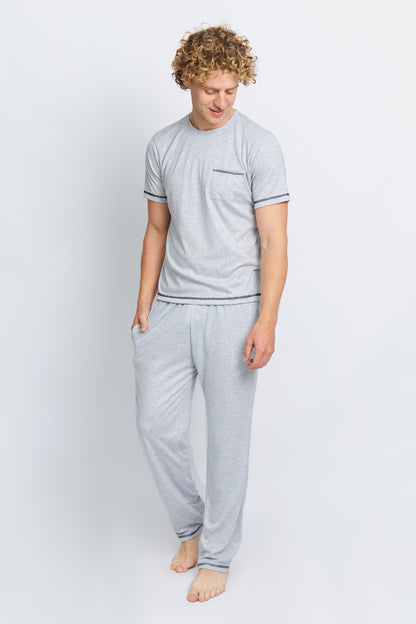 Pijama Gamuza Hombre Gris