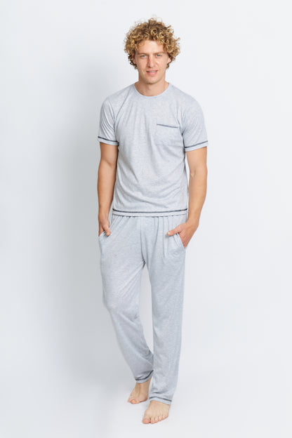 Pijama Gamuza Hombre Gris