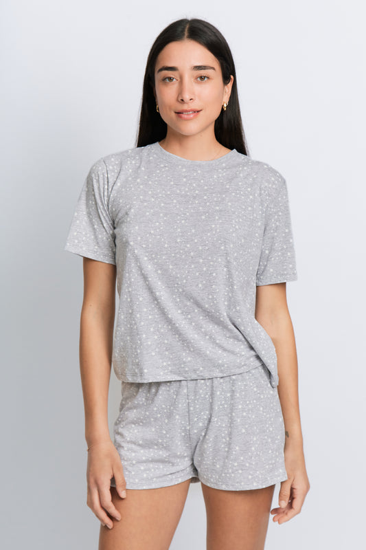 Pijama Estrellas Emma Mujer Gris