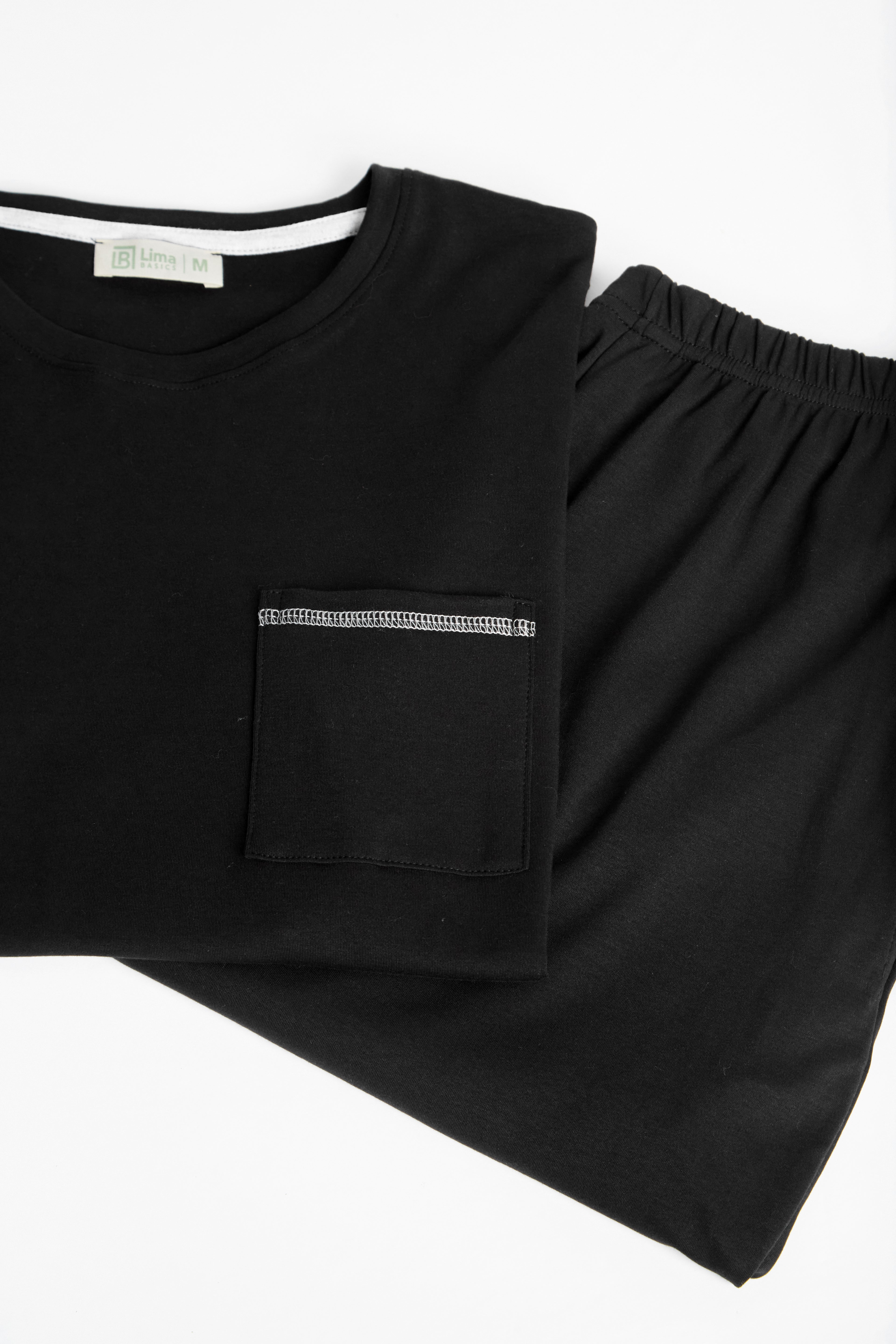 Pijama  Hombre Negra - Leo