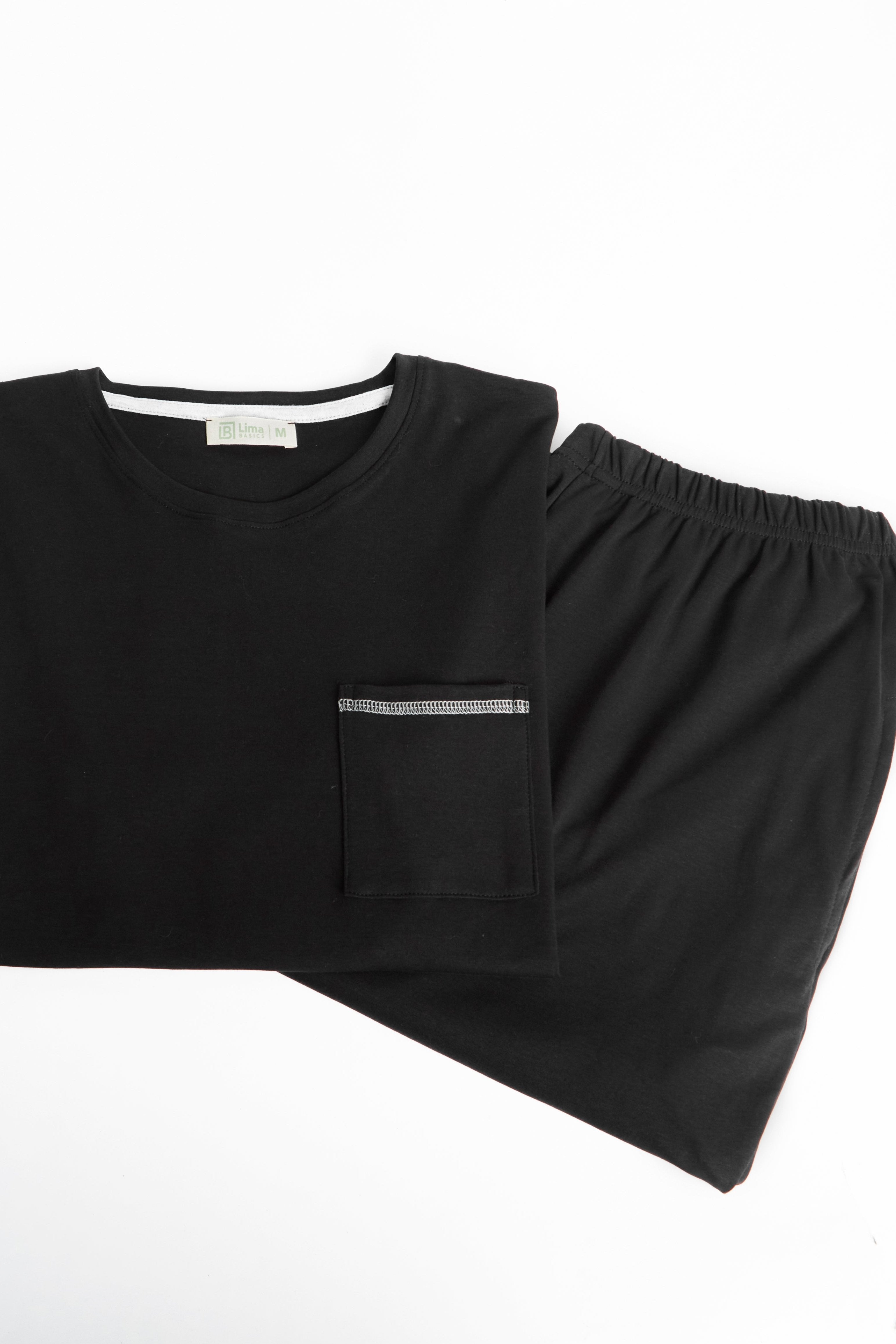 Pijama  Hombre Negra - Leo