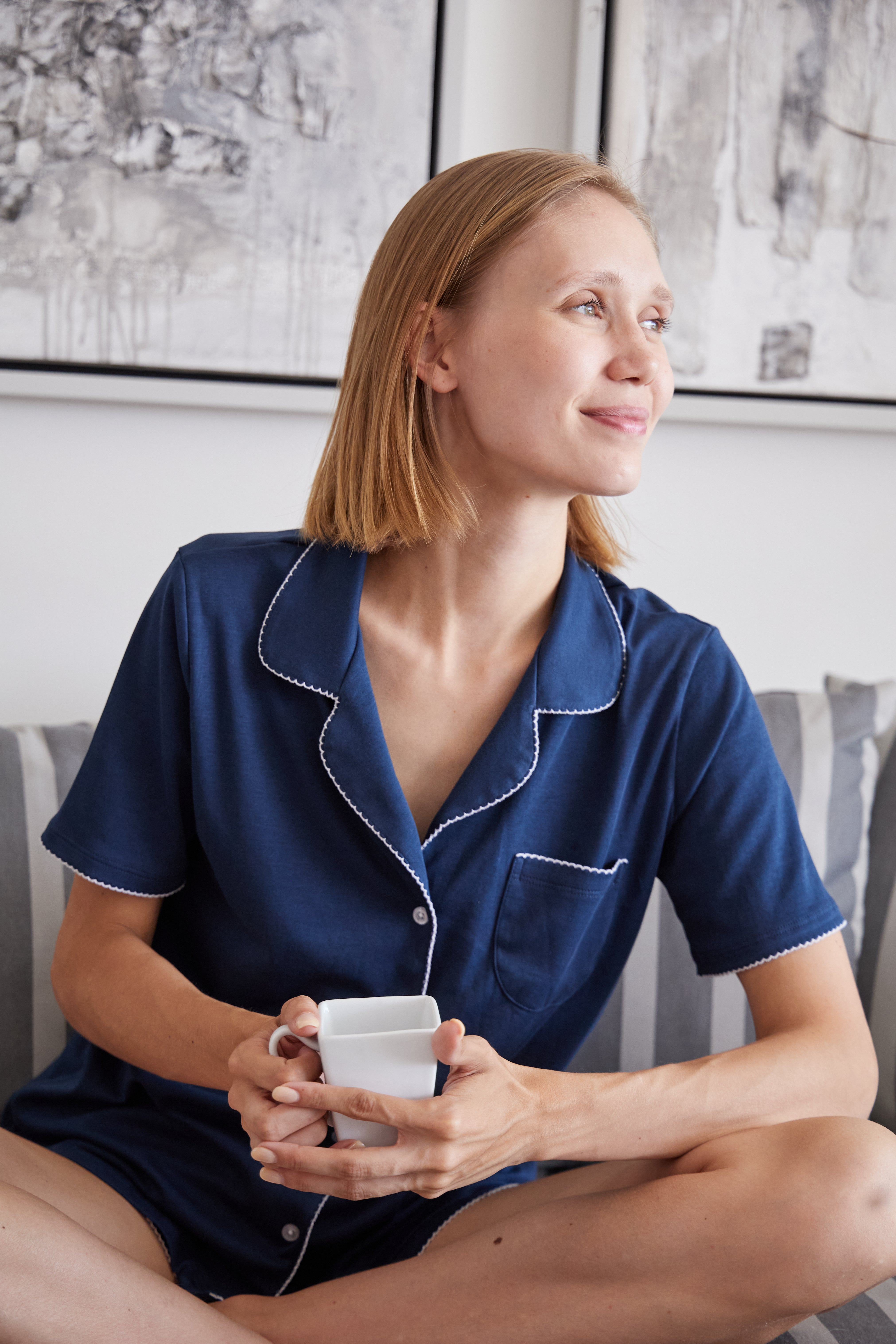 Pijama Camisera Algodón - Alessia