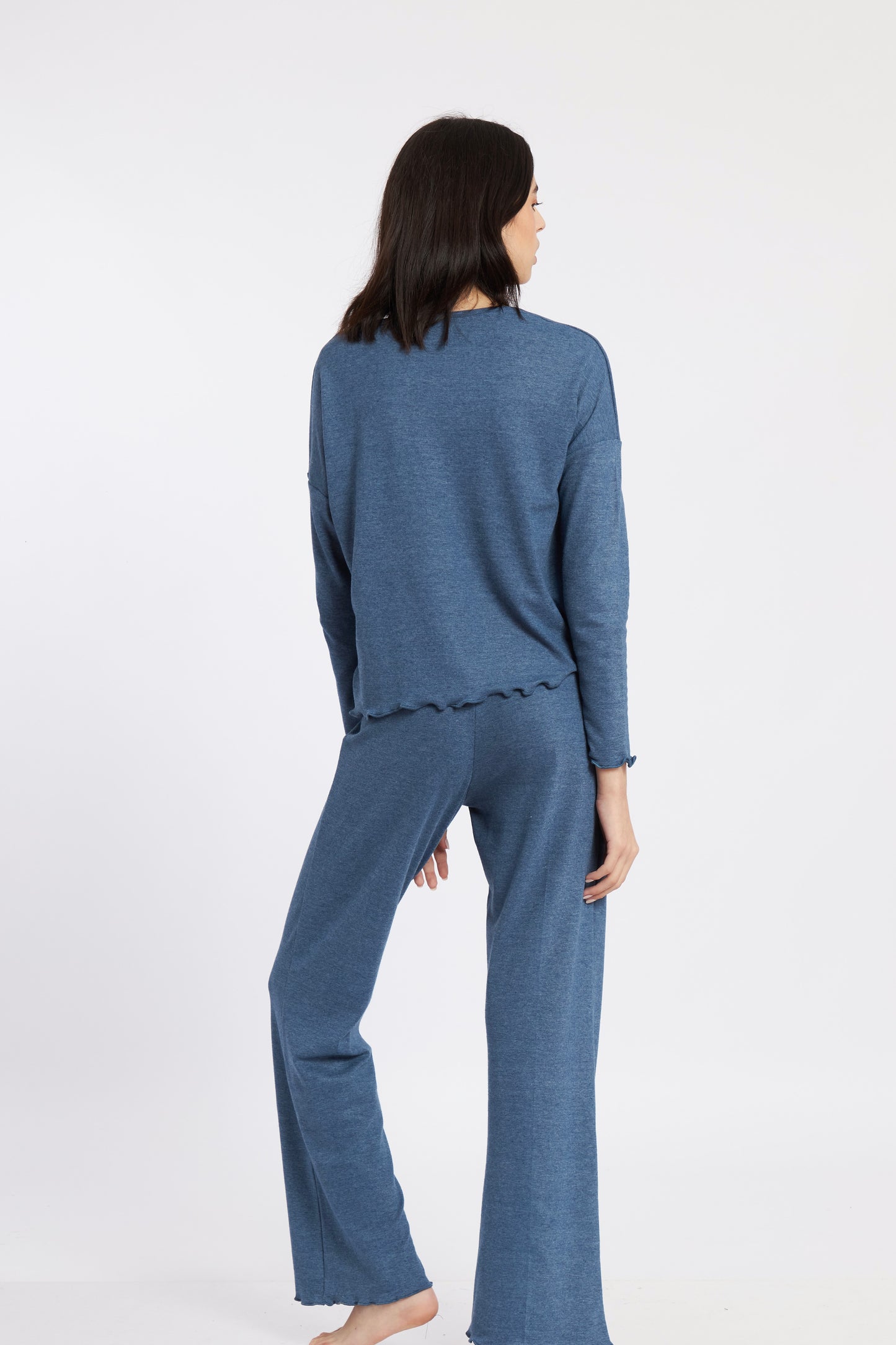 Pijama Lily Rib Azul Jean Mujer