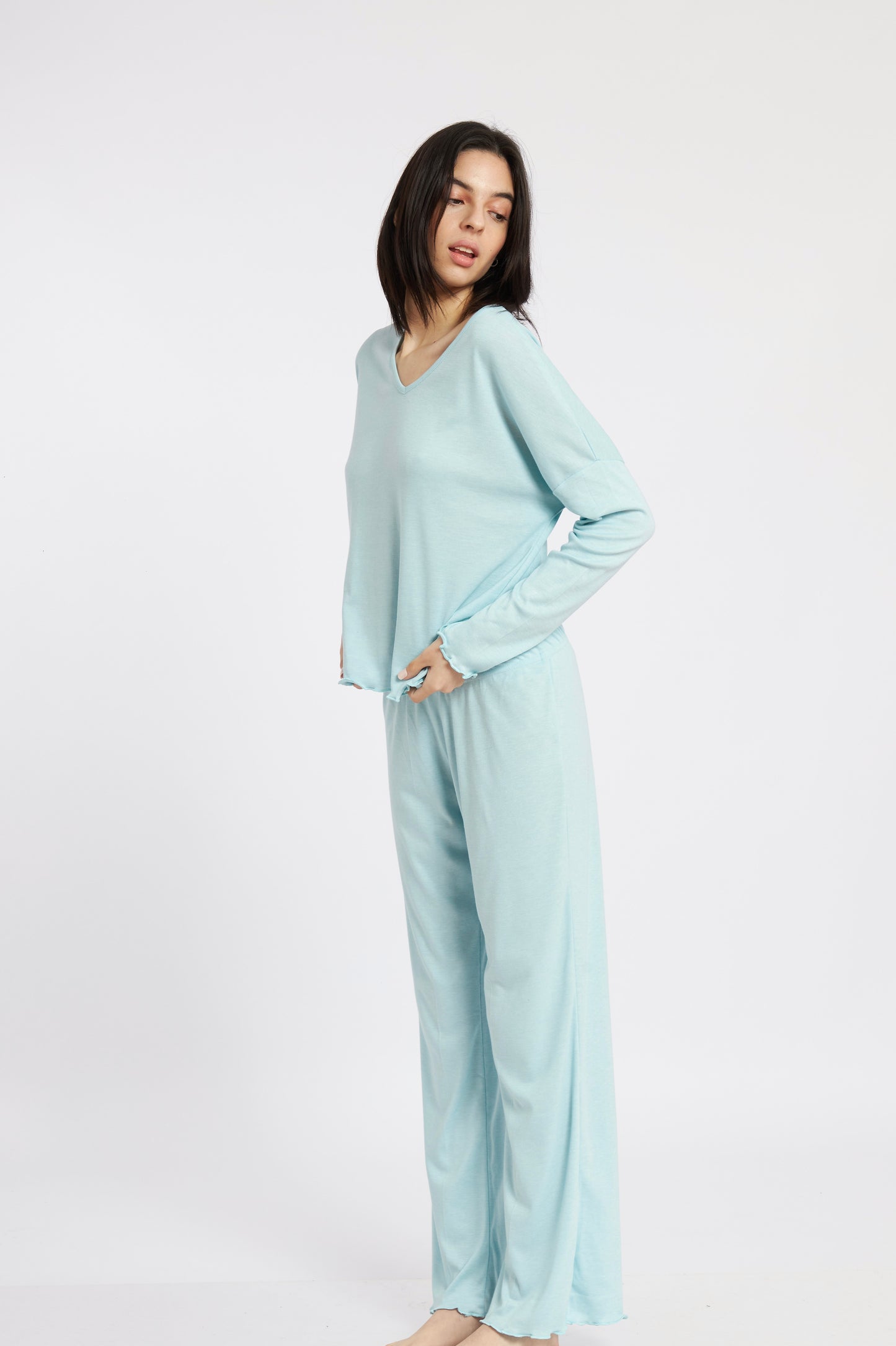 Pijama Lily Rib Menta Mujer