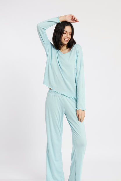 Pijama Lily Rib Menta Mujer