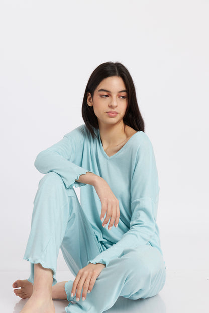 Pijama Lily Rib Menta Mujer