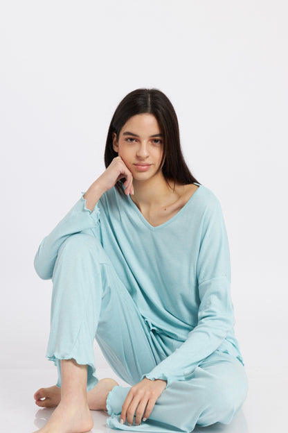 Pijama Lily Rib Menta Mujer