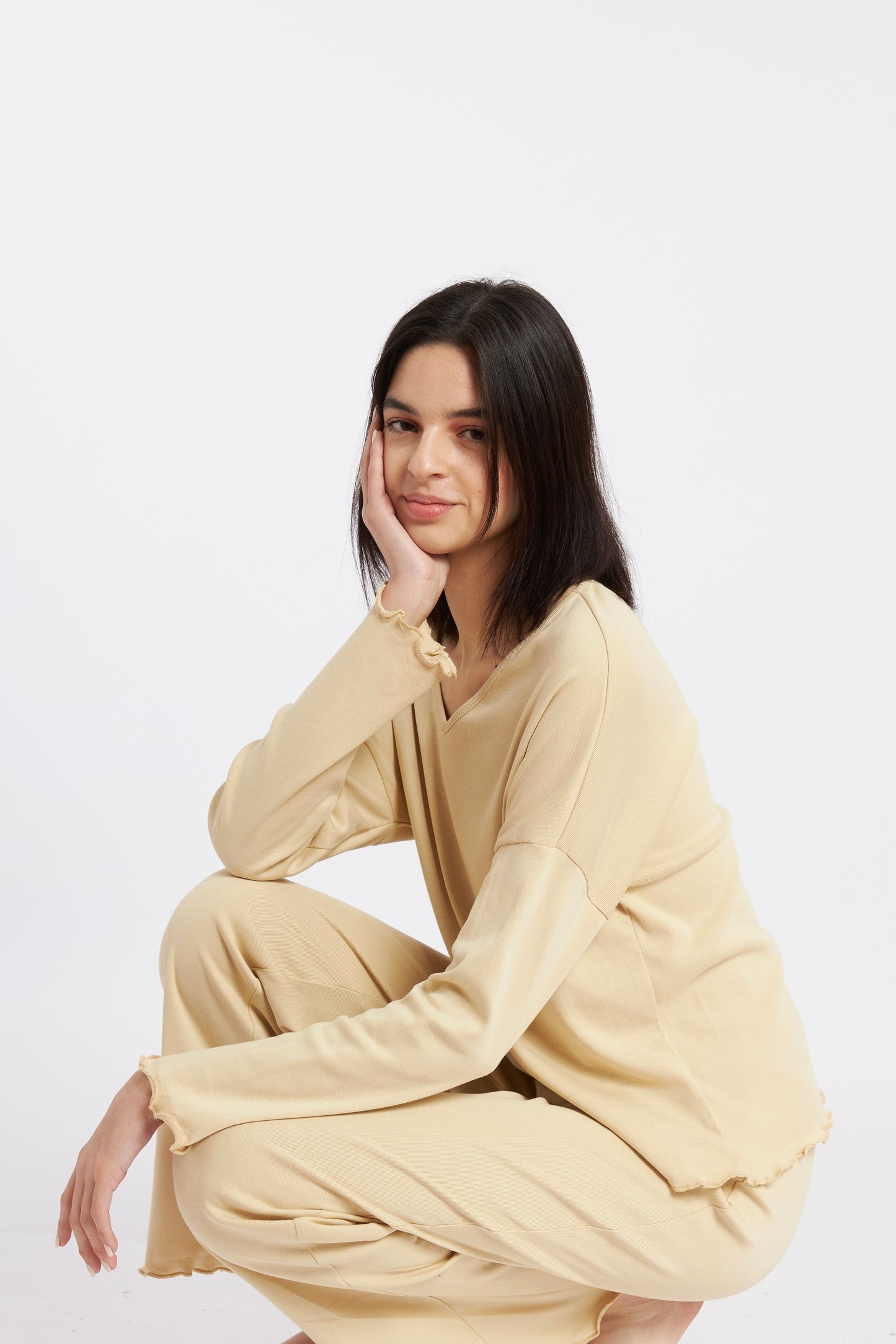 Pijama Lily Rib Mocca Mujer