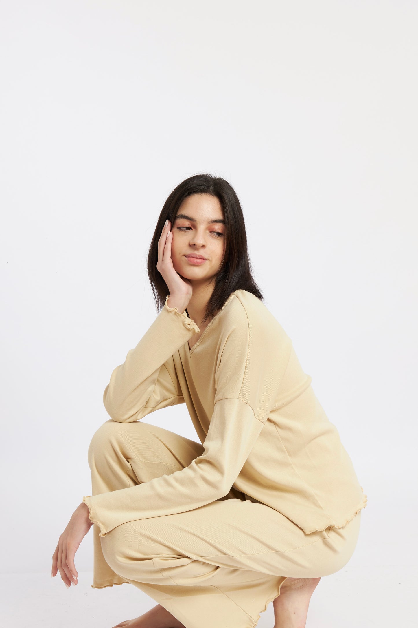 Pijama Lily Rib Mocca Mujer