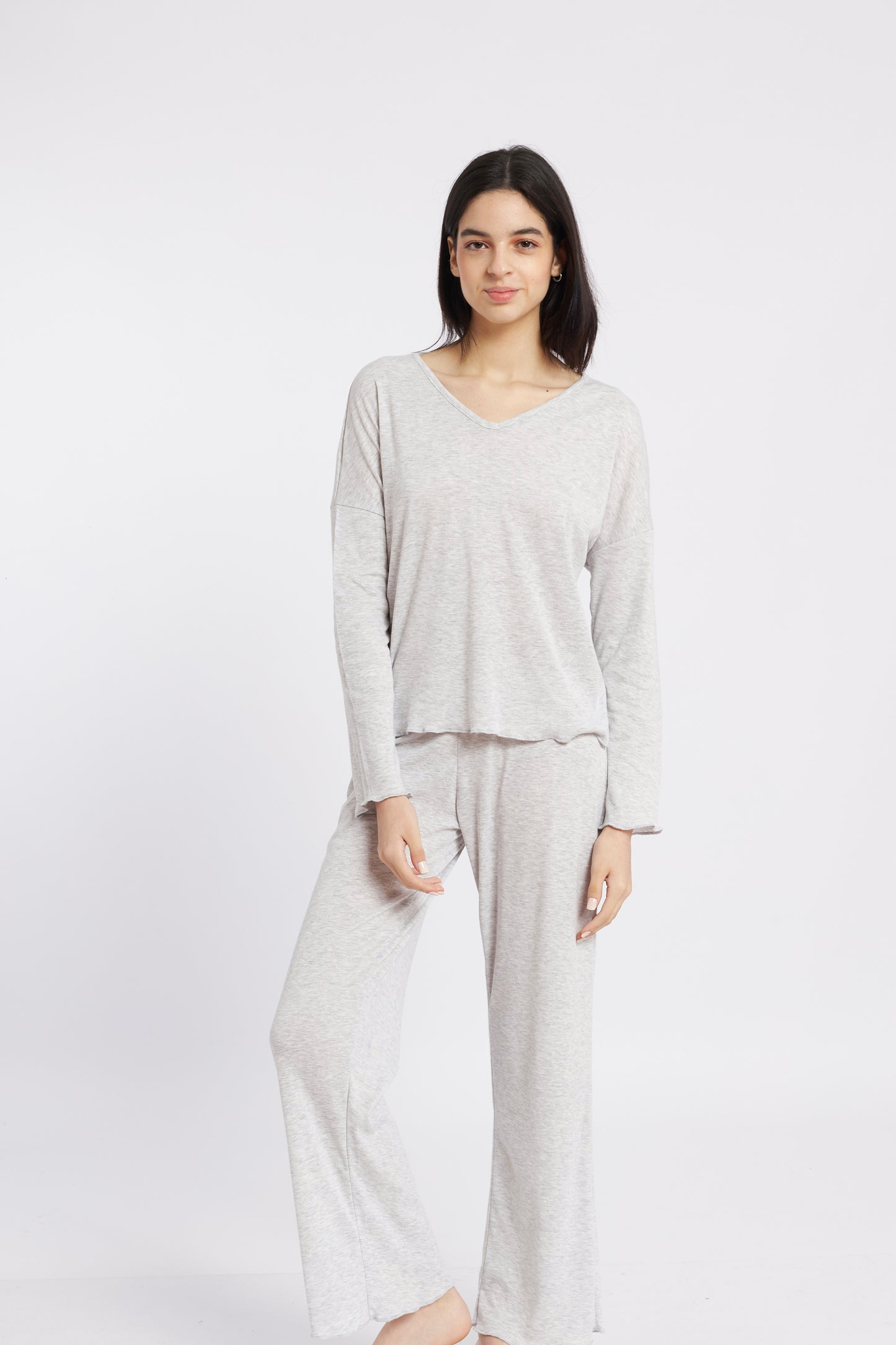 Pijama Lily Rib Gris Mujer