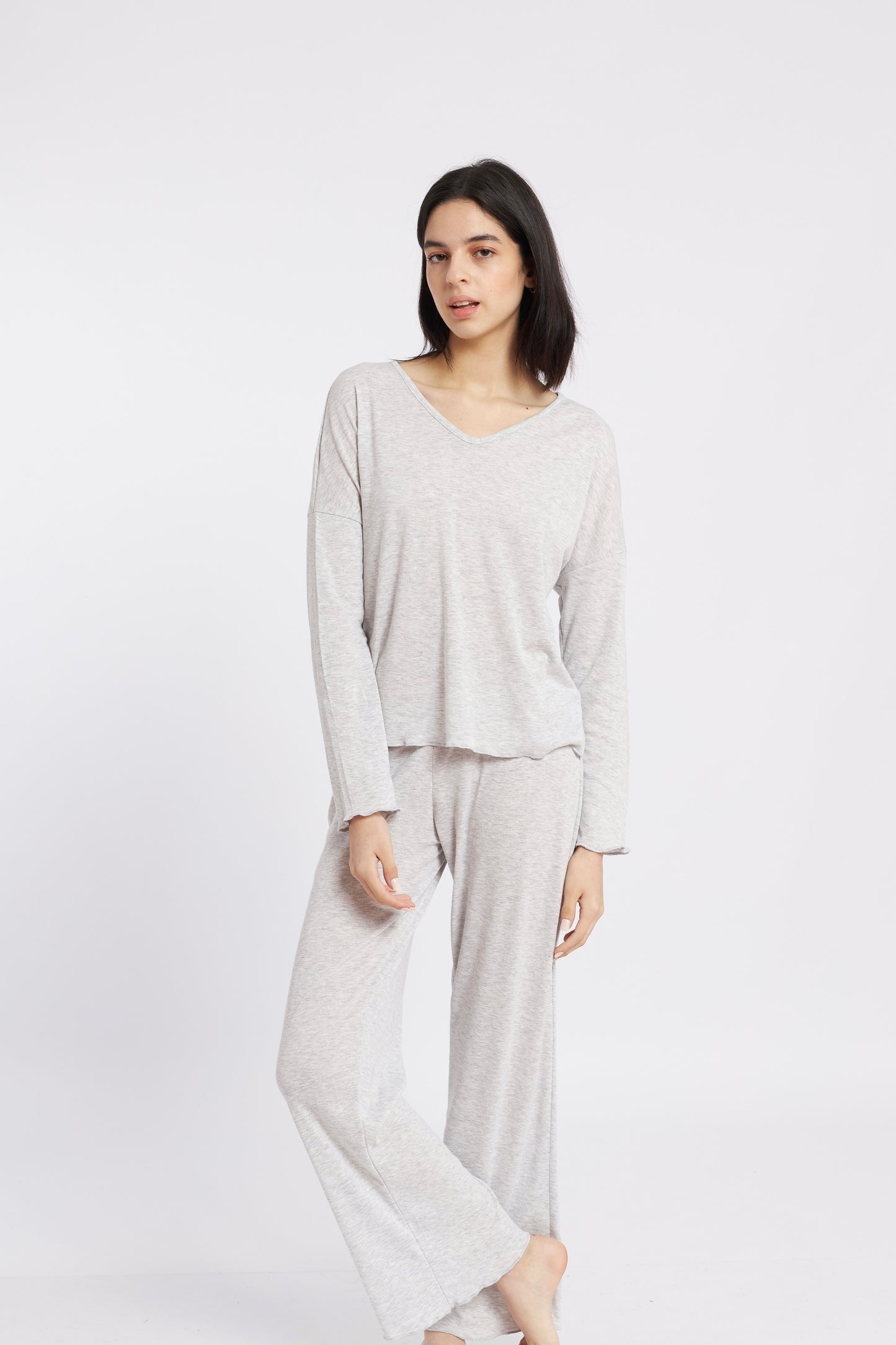 Pijama Lily Rib Gris Mujer