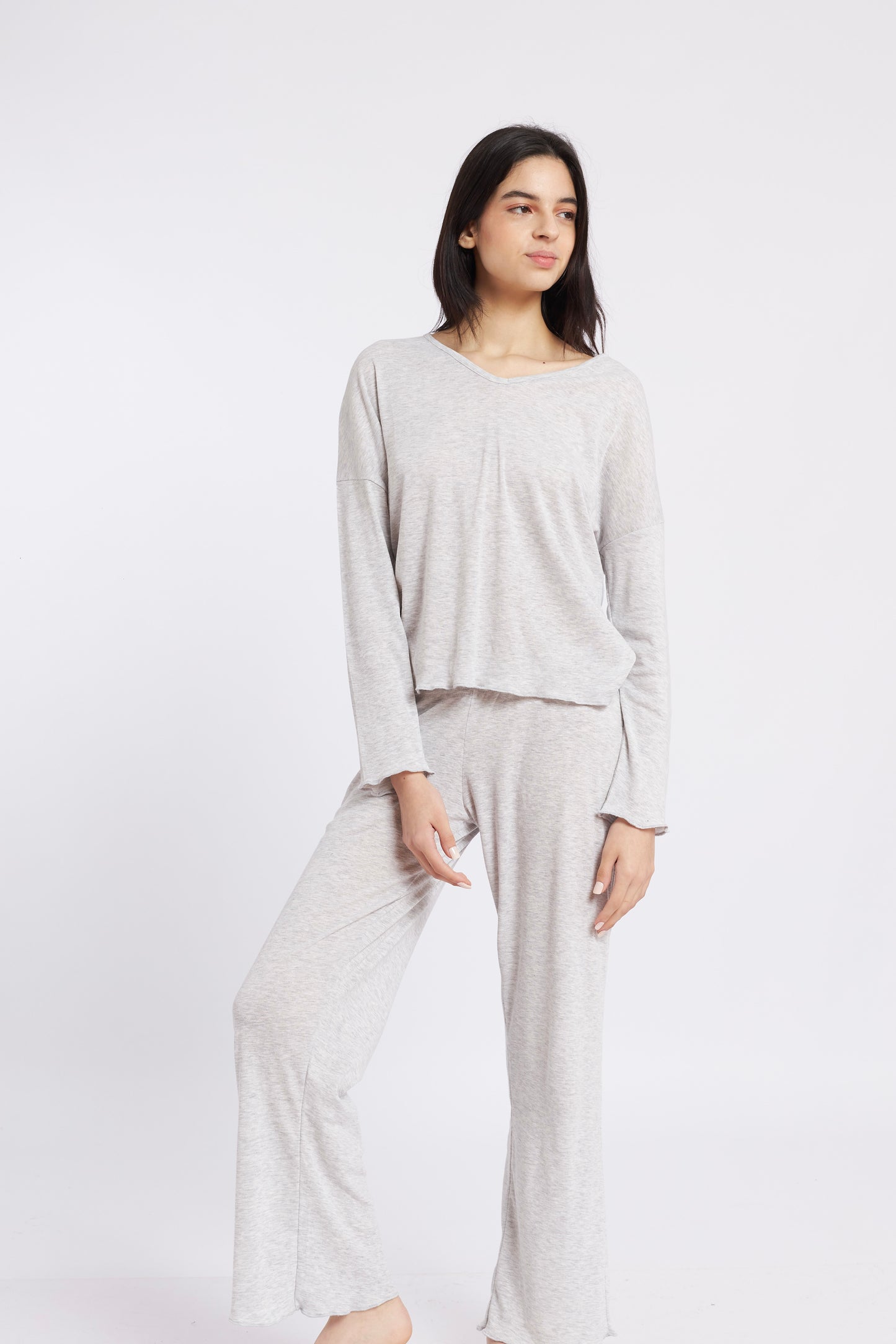 Pijama Lily Rib Gris Mujer