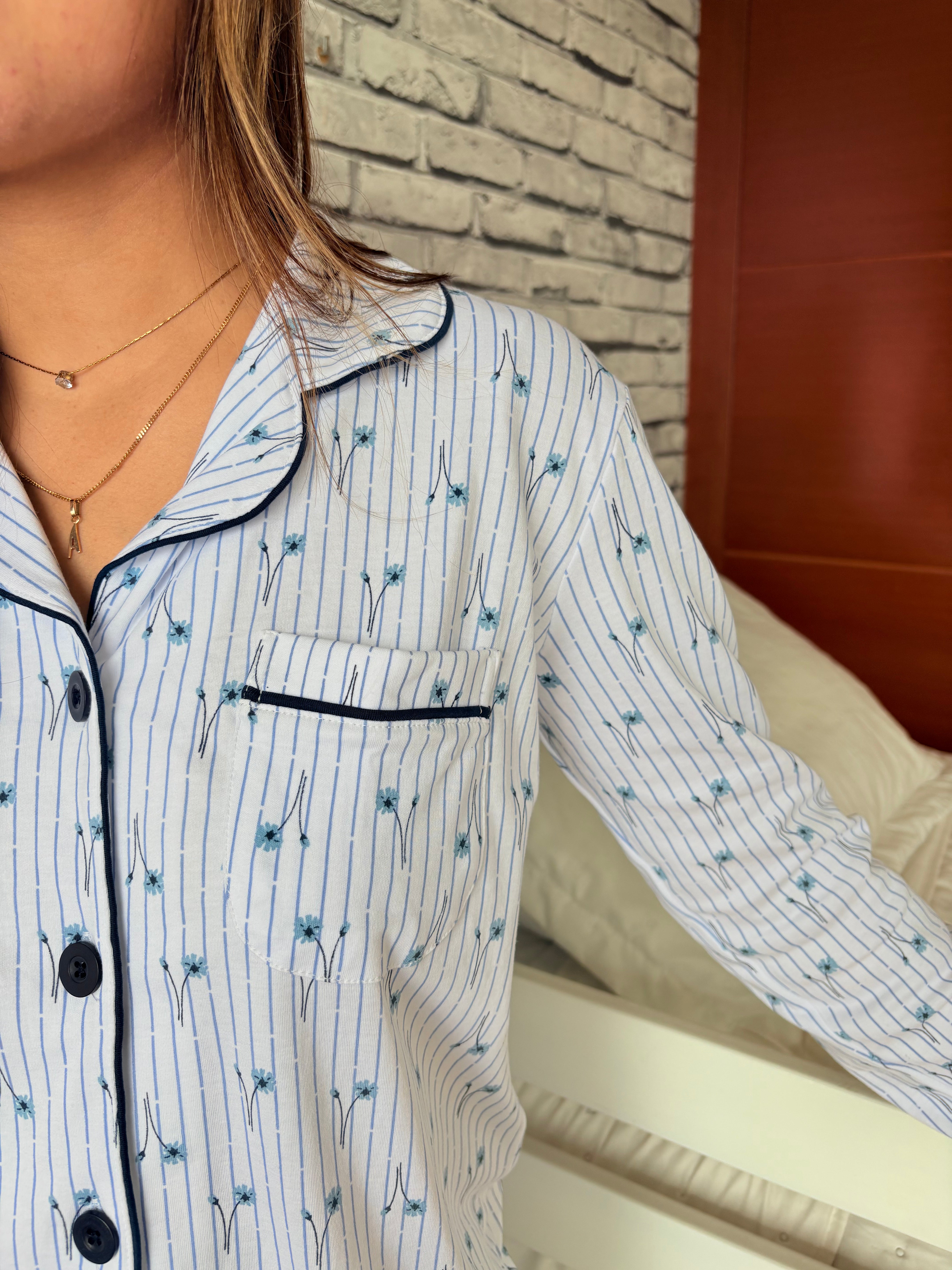 Pijama Camisera Algodón - Alondra