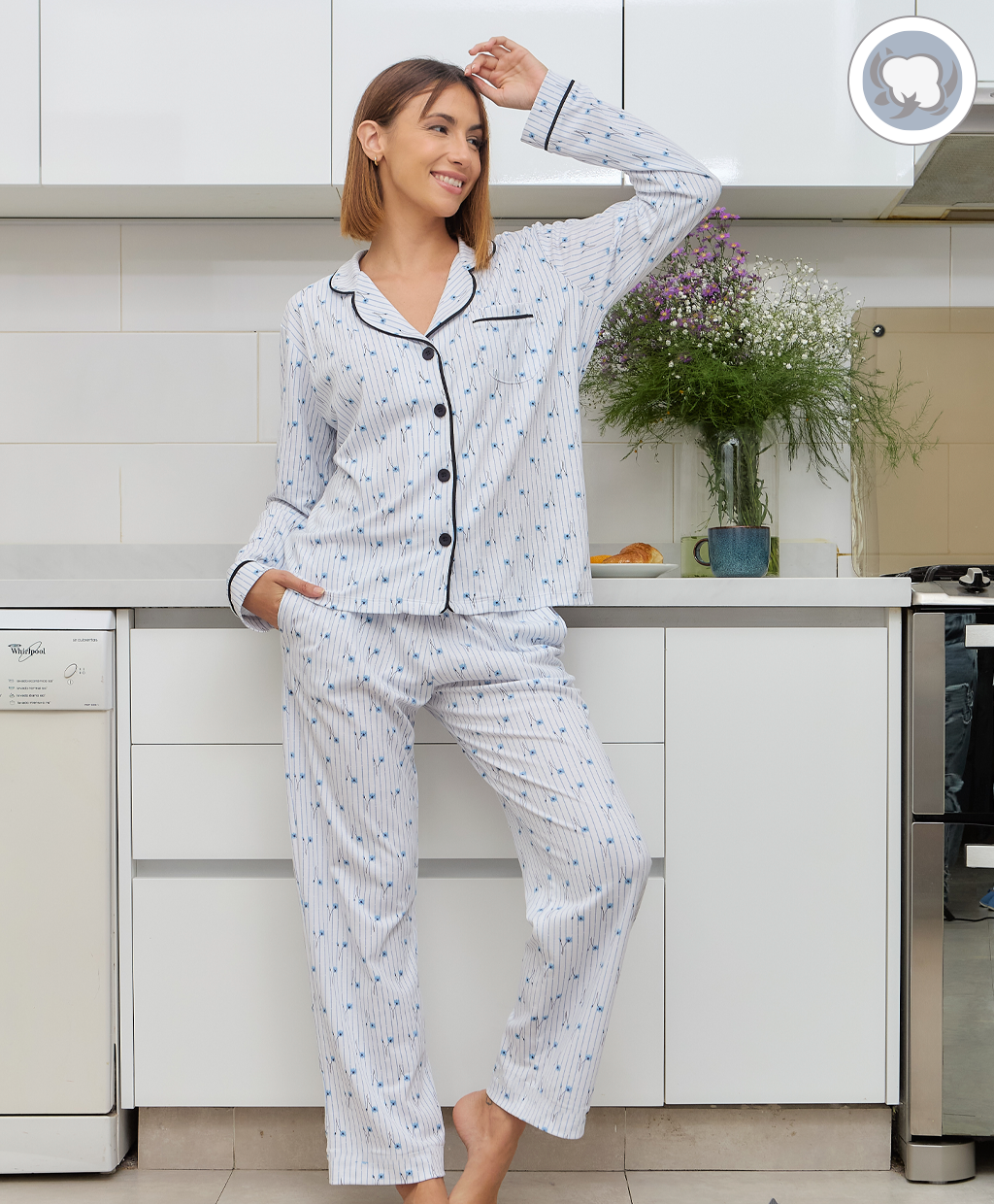 Pijama Camisera Algodón - Alondra