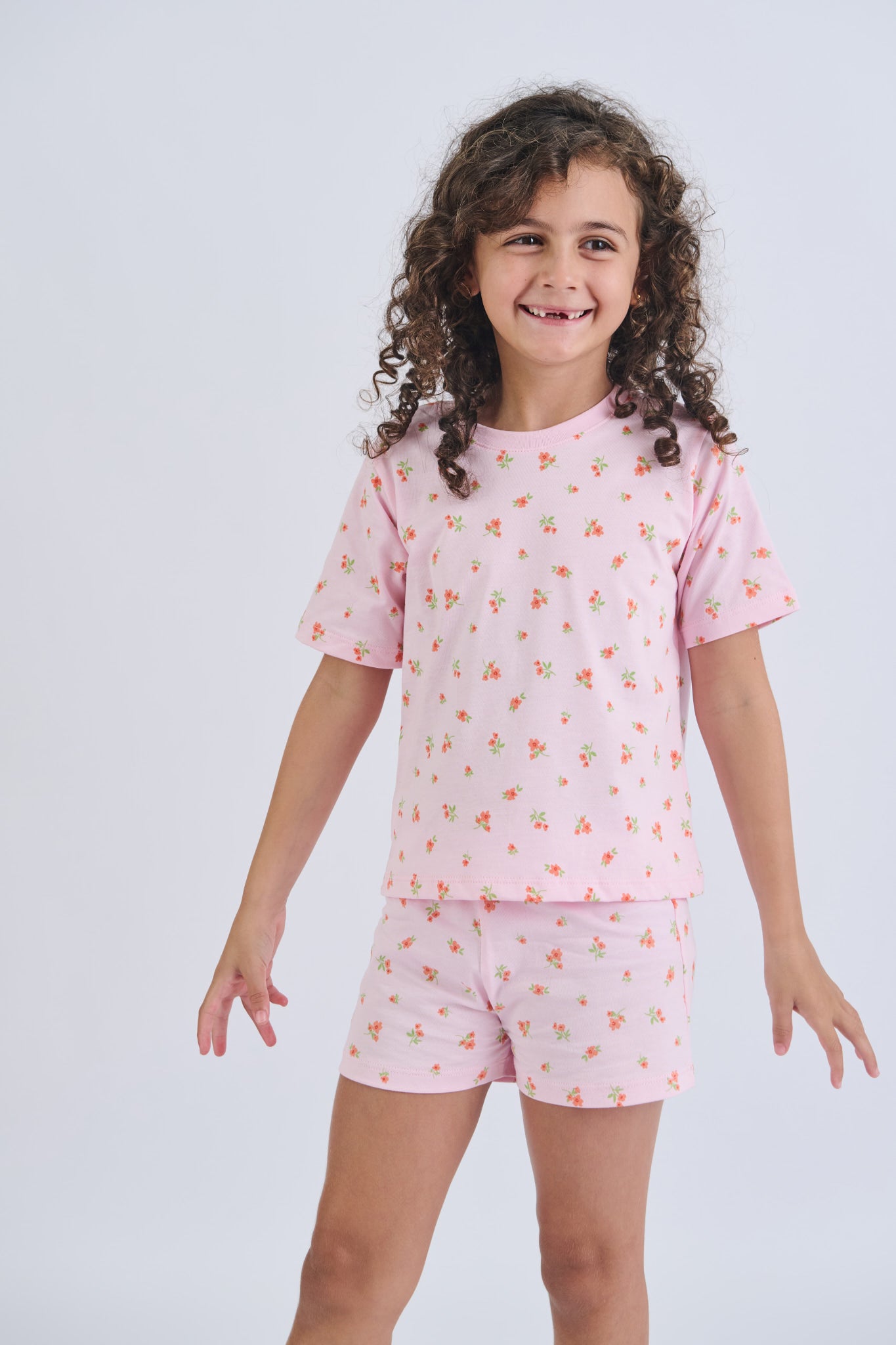 Pijama Niña Rosado Floral - Lea
