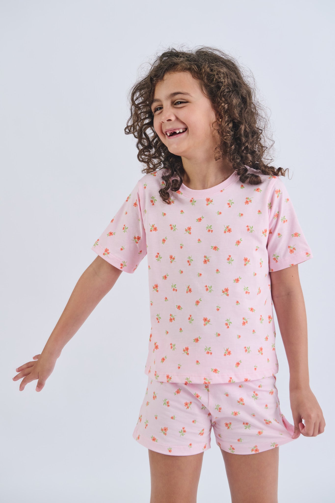 Pijama Niña Rosado Floral - Lea