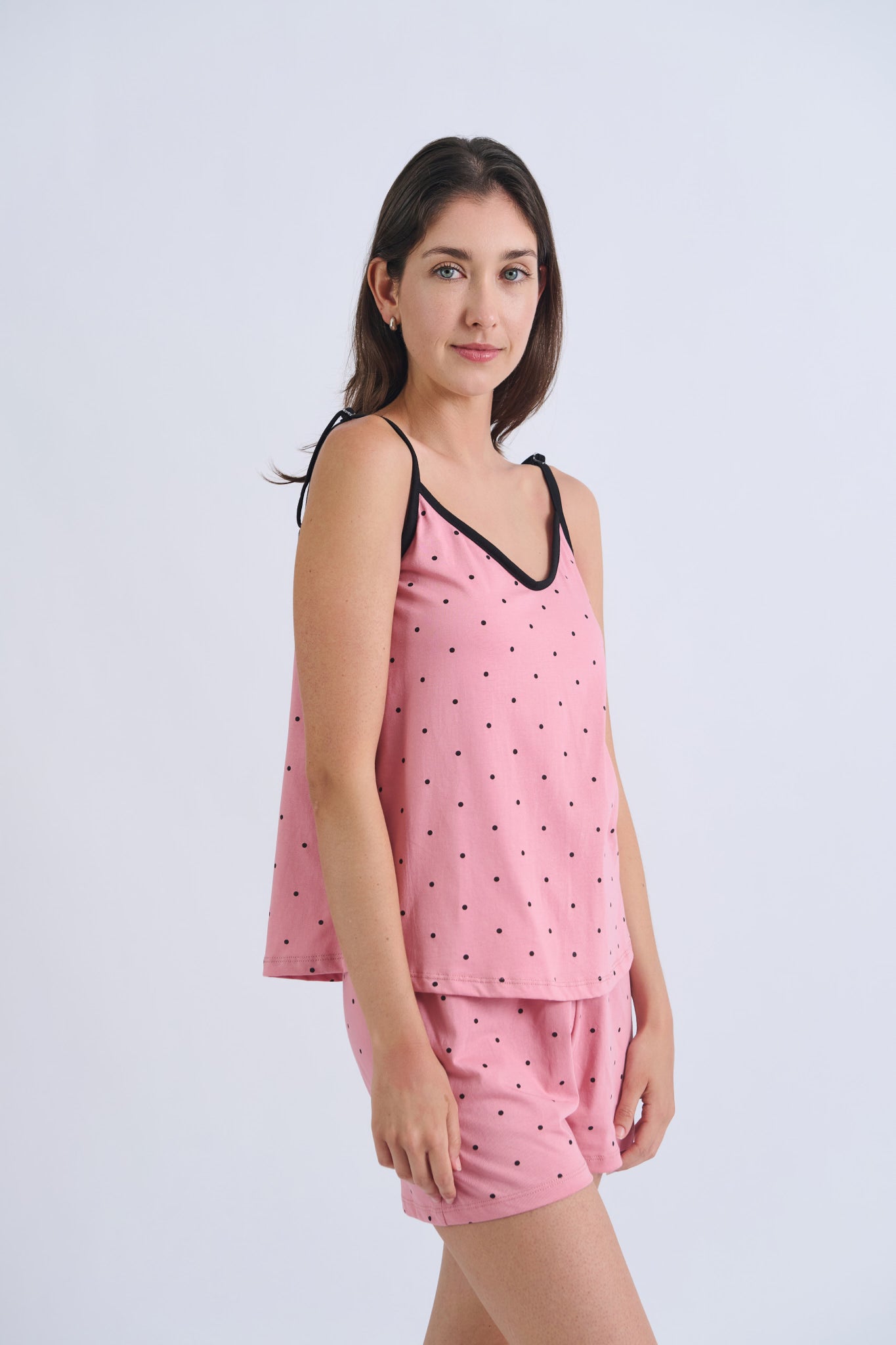 Pijama Mujer Puntos Palo Rosa - Eva