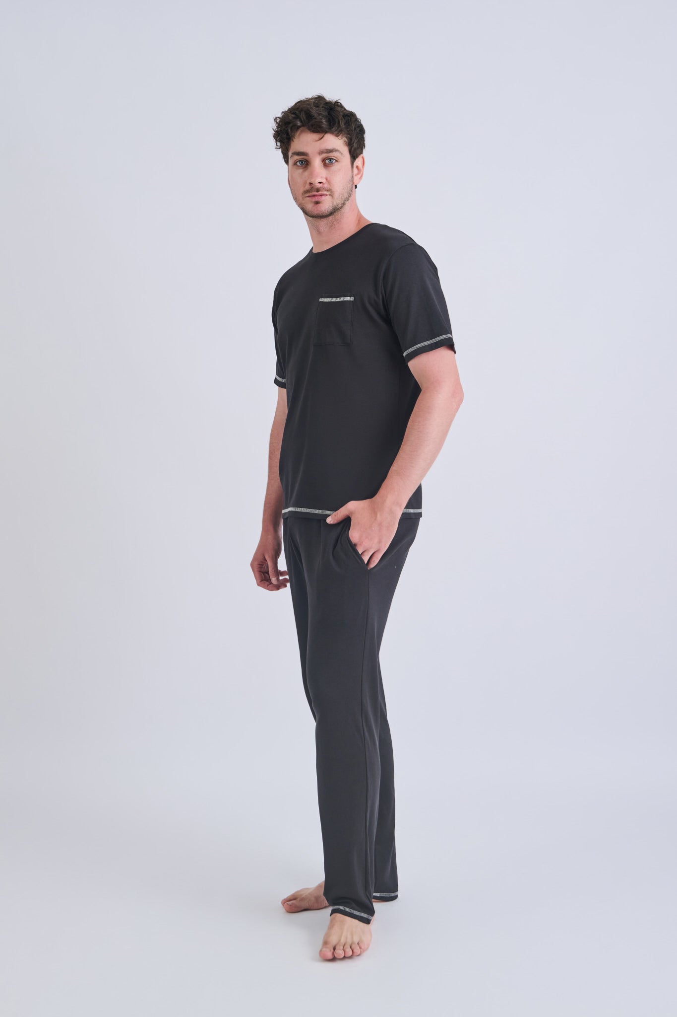 Pijama  Hombre Negra - Leo