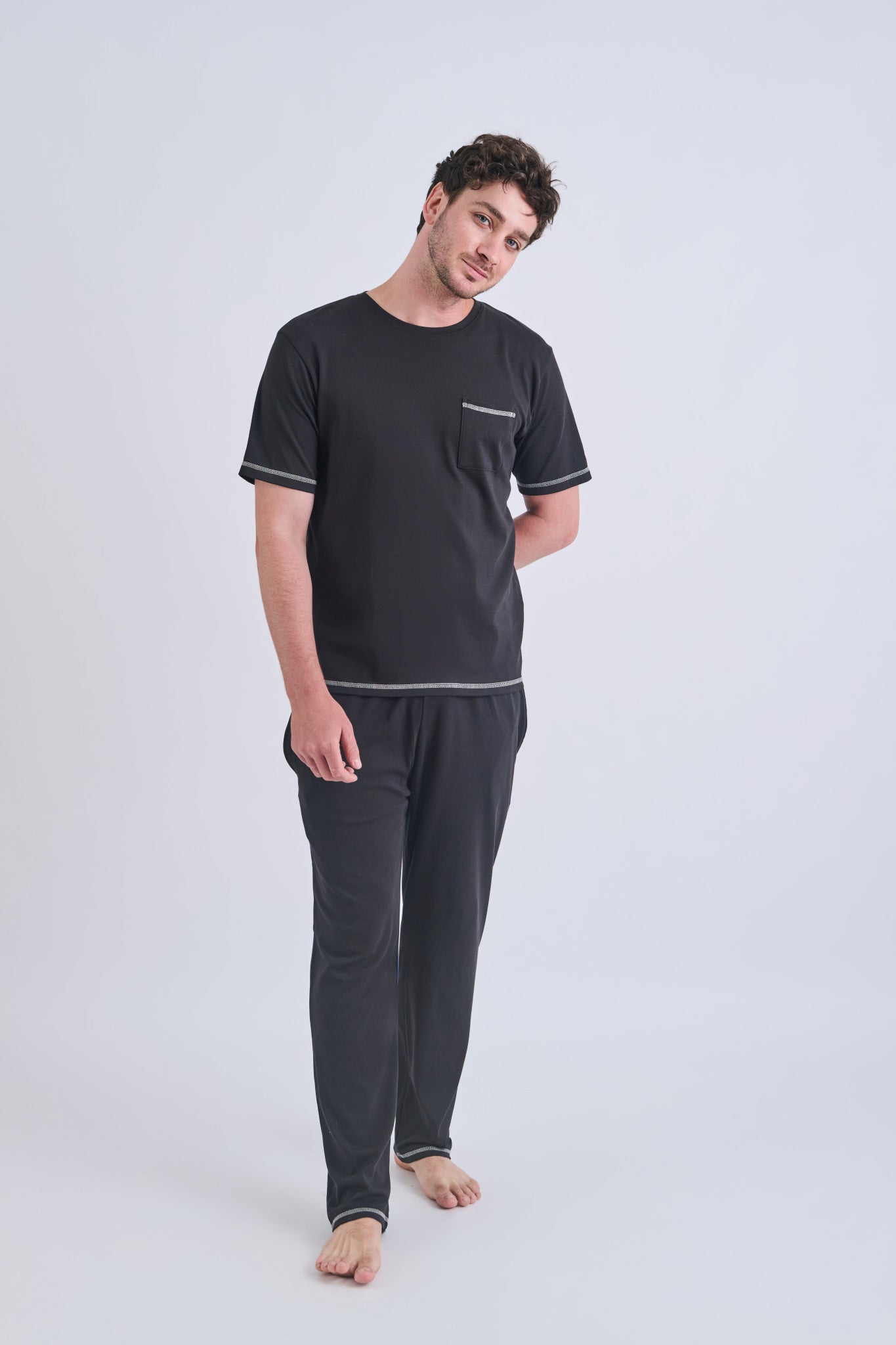 Pijama  Hombre Negra - Leo