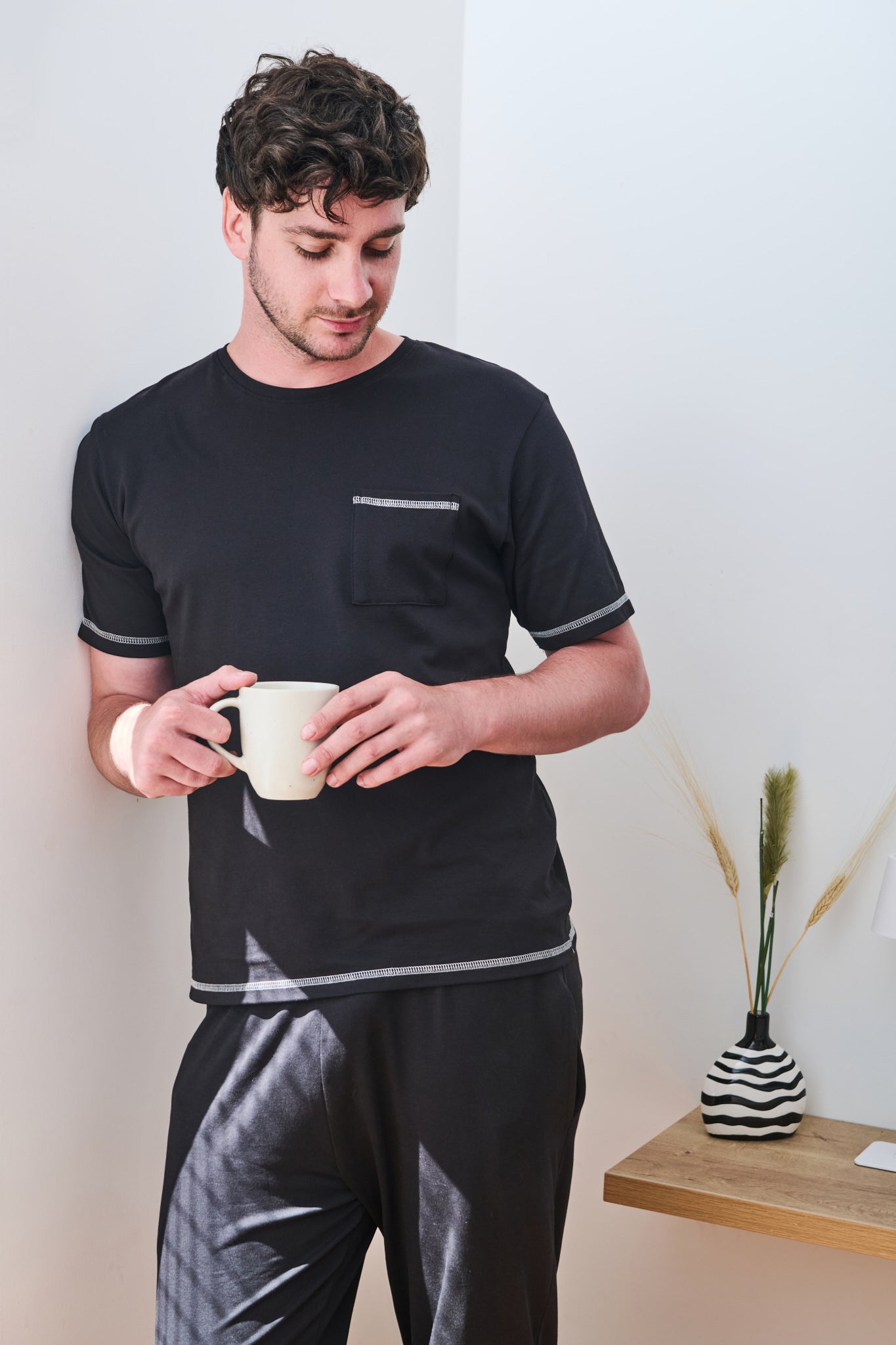 Pijama  Hombre Negra - Leo