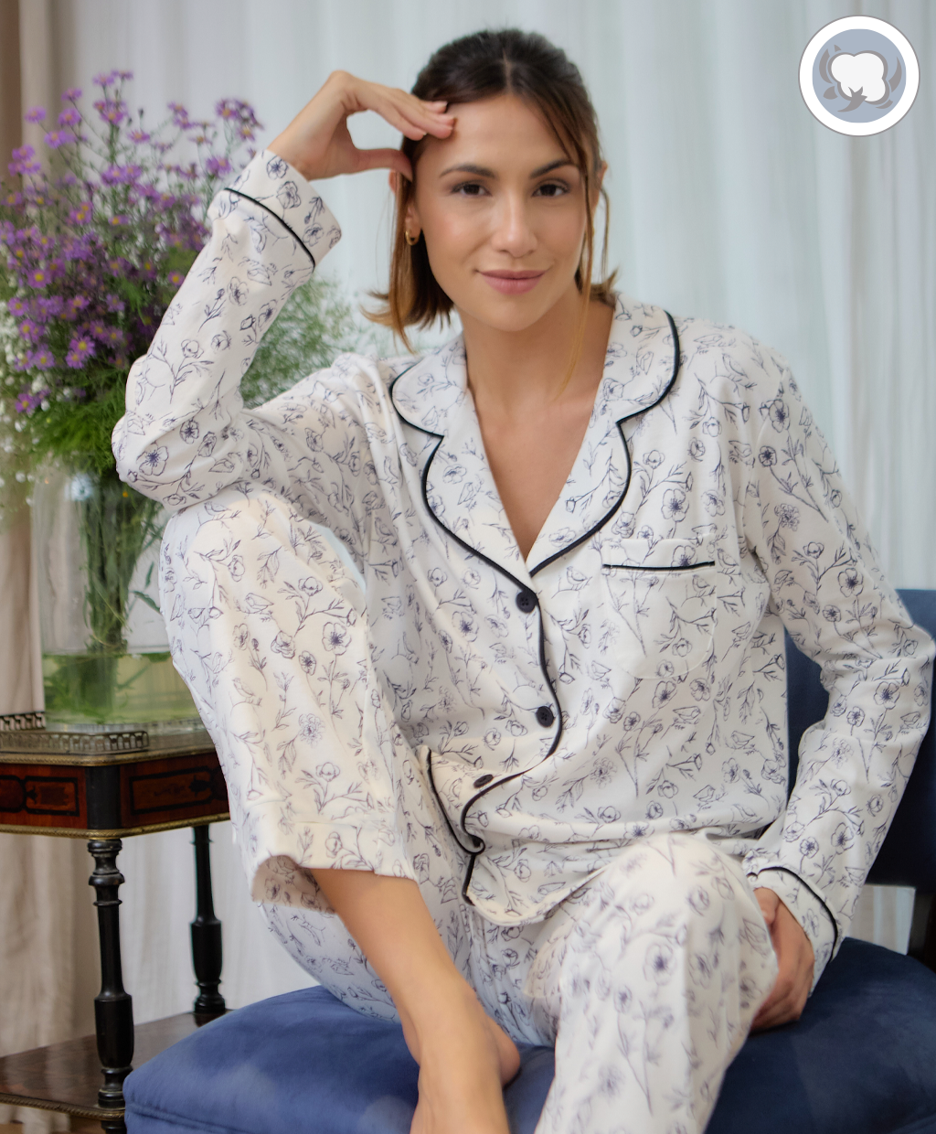 Pijama Camisera Algodón - Ariana
